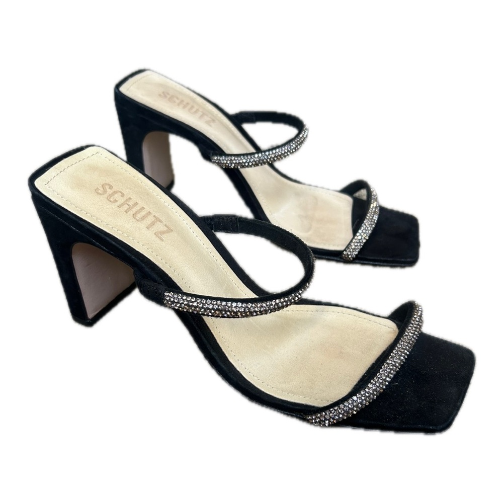 Schutz Black Salwa Black Crystal Black heel
